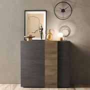 Buffet conteneur Sabry 2 portes chêne titane mercure