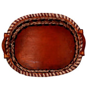 Panier de tissage en osier crème de noix ovale cm55x43h13