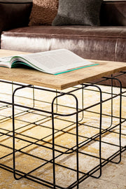 Table basse rectangulaire bois métal Trellis