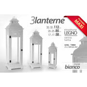 Tris Lanterne blanc grand meuble maison de jardin en verre de verre
