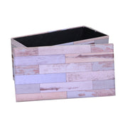 Malle rectangulaire en éco-cuir bleu clair cm76x40h41