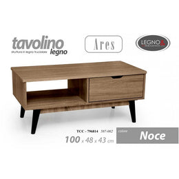 Table basse en noyer noir cm 100x 48 x 43 h avec tiroir