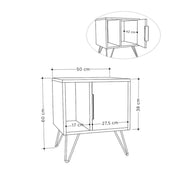 Table de chevet de Tortora blanche avec porte et compartiment Glynn 50x44xh.60 cm