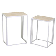 Colonne en métal Lucilla 2 pcs blanc