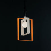 Lustre suspension moderne en fer blanc orange 25Xh.40 cm