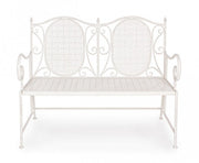 Banquette pliante deux places en acier blanc EMILY 115x60x h92 cm