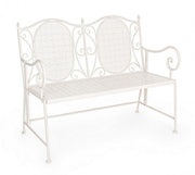Banquette pliante deux places en acier blanc EMILY 115x60x h92 cm