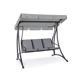 Rocking chair acier trois places Anthracite GRELY 190x120x h185 cm