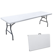 Table pliante pliante en résine blanche avec structure en fer 244X76X74 EG45065