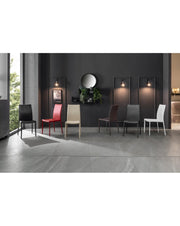 4x Chaise simili cuir et métal blanc Kitty STS