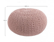 Pouf tressé rose meuble design cm 80