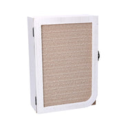 Porte-clés porte en bois blanc rectangulaire avec 3 crochets cm20x9,5x29