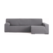 Troya housse de canapé élastique péninsule droite gris accoudoir long 250/310