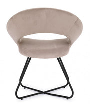 Fauteuil de vanité en velours de Tortora et des jambes noires