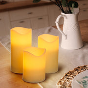 Set 3 Bougies Avorio LED IR Ø75xH10-12,5-15cm