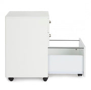 Commode de bureau en MDF avec trois tiroirs Frêne Blanc NADIR 40x44x h65 cm