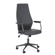 Fauteuil de bureau à dossier haut en similicuir noir Jamie