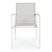 Chaise Hilla White Cloud en Aluminium avec Accoudoirs