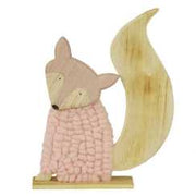 Renard en laine rose décoratif sf-0010 cm. 27x6h36