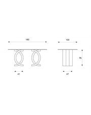 Table fixe 180 x 100 - Transparent - Olimpia