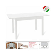 Table à manger extensible en frêne blanc en bois mélaminé cm 80x120 - 160