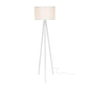 Lampadaire tripode en bois et tissu blanc RODI 36x h136 cm