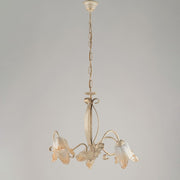 Trois lumières en fer en fer Chandelier Amber Paralumms 51x H43 cm