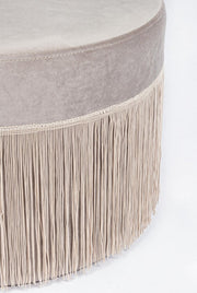 Pouf Leilani effet velours gris clair D45 cm