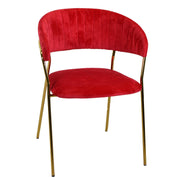 Fauteuil en velours Brendeburg rouge