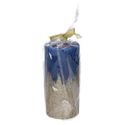 Bougie à la paraffine or bleu cm ø6,8h15