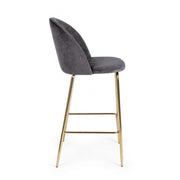 Tabouret Bar Carry en velours gris foncé design contemporain