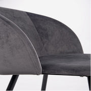 Chaise Crown effet velours gris