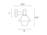 Petit applique à la ligne de soda noire E27 inférieure