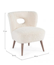 Fauteuil vintage bois et tissu Cortina