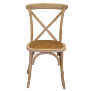 Chaise empilable croix en bois naturel 51x55x46,5 - 89h cm
