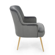 Fauteuil Clelia gris effet velours doré