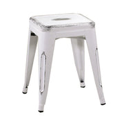 Tabouret en fer bristol blanc antique cm39x39h45
