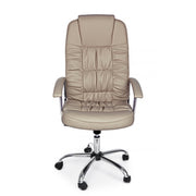 Fauteuil de bureau en éco-cuir gris tourterelle Dehli