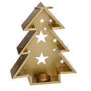 Lanterne en métal sapin doré cm27x7,5h32,5