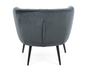 Fauteuil métal gris et velours Avril