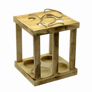 Porte-bouteille de vin en bois rustique cm22,2x22,3h25,5
