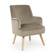 Fauteuil de salon vintage en velours Tortora ADELINE 60x67x h79 cm