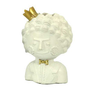 Porte vase en résine or blanc cm10x9h15