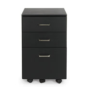 Commode de bureau en MDF avec trois tiroirs Noir NADIR 40x44x h65 cm