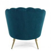 Fauteuil rétro vintage en velours bleu canard cm 80 x 76 x84 h