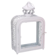 Lanterne en métal blanc 17x9h30,5 cm