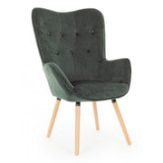 Fauteuil velours velours Juliet vert forêt