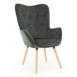 Fauteuil velours velours Juliet vert forêt