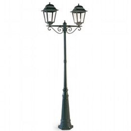 Lampe murale en aluminium moulé avec diffuseurs en verre transparent noir