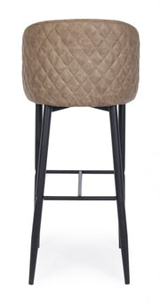 4x Tabouret de bar taupe en simili cuir style design